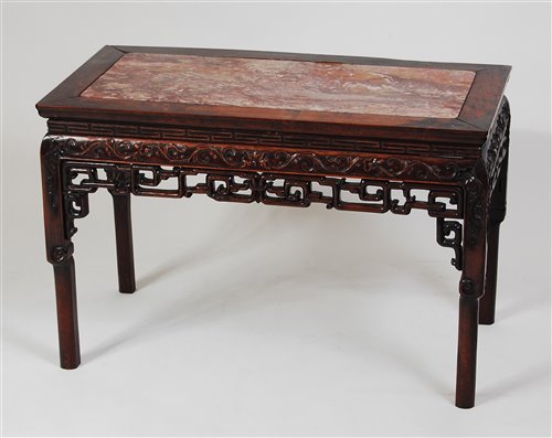 Lot 1324 - A 19th century Chinese rosewood occasional...