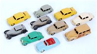 Lot 2067 - Ten various loose playworn Dinky Toy saloons...