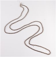 Lot 321 - A silver belcher link long chain, 108cm long,...
