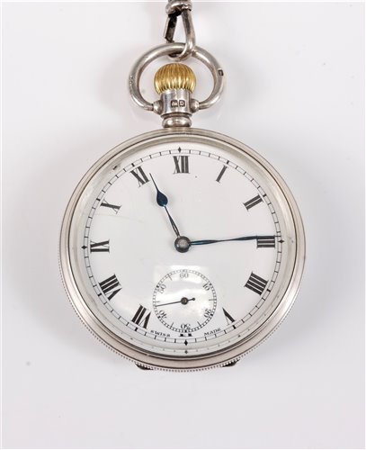 Lot 327 - A Dennison silver open faced pocket watch, the...