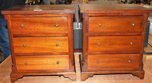 Lot 42 - A pair of miniature mahogany chests each...