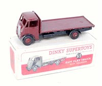 Lot 2101 - Dinky Toys, 513, Guy Flat Truck, maroon cab...