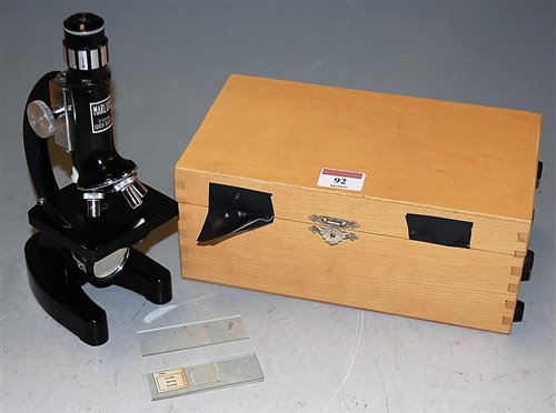 Lot 92 - A modern student's monocular microscope, cased