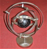 Lot 138 - A modern polished metal armillary sphere, h.78cm
