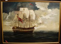Lot 1006 - Contemporary school - three masted clipper...