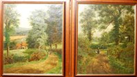 Lot 1009 - Edwin Earp (1851-1945) - figures on a country...