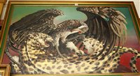 Lot 1026 - Frances Wainright (b.1940) - Eagle and leopard...