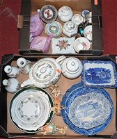 Lot 160 - Two boxes of miscellaneous china, to include...