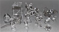 Lot 177 - A small collection of crystal animal ornaments...