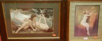 Lot 1054 - After Penot - Female nude, oak framed print;...