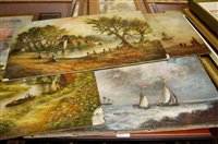 Lot 1056 - Assorted amateur oils, to include landscape...