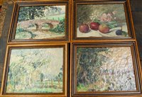Lot 1084 - Contemporary three landscape studies together...