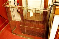 Lot 1092 - A late Victorian brass and wirework round...