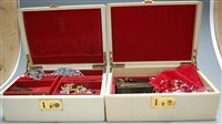 Lot 262 - Two jewellery boxes and contents to include a...