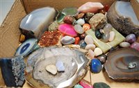 Lot 267 - A box of assorted specimen rocks to include...