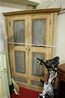 Lot 1105 - A George III painted pine freestanding corner...