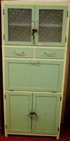 Lot 1113 - A 1950s painted kitchen cabinet, having twin...