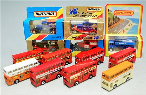 Lot 387 - A collection of Matchbox diecast London buses...