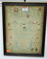 Lot 398 - A 19th century silkwork verse and picture...
