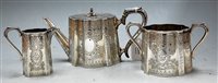 Lot 205 - A late Victorian silver bachelor's three piece...