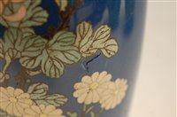 Lot 214 - A pair of Japanese cloisonne vases of baluster...