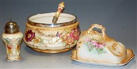 Lot 215 - A Victorian butter dish and cover together...