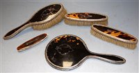 Lot 216 - A George V silver mounted and tortoiseshell...