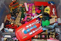 Lot 407 - Two boxes of various playworn diecast and...