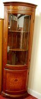 Lot 1141 - A reproduction walnut and inlaid bowfront...
