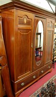Lot 1152 - A circa 1900 mahogany, satinwood crossbanded...