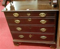 Lot 1159 - A 19th century oak chest of four long...