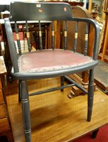 Lot 1176 - An early 20th century painted oak and rexine...
