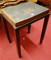 Lot 1178 - An early 20th century butchers block, raised...