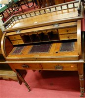 Lot 1200 - An Edwardian walnut three-quarter backed...