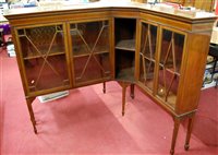 Lot 1230 - An unusual pair of mahogany and satinwood...
