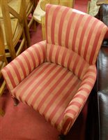 Lot 1273 - A 19th century mahogany framed and red striped...