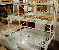Lot 1232 - A contemporary white painted wirework and...