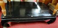 Lot 1264 - A contemporary Chinese black painted low Kang...