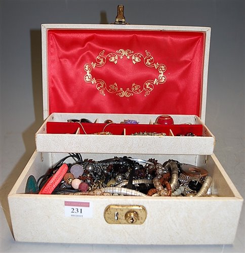 Lot 231 - A box of miscellaneous costume jewellery to...