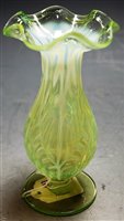 Lot 233 - A Victorian Stourbridge vaseline glass vase,...