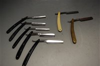 Lot 256 - A collection of assorted cut throat razors