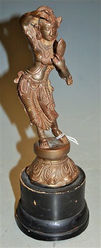 Lot 277 - A bronze metal figure of an Indian deity on...