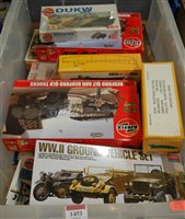 Lot 1451 - A box containing a quantity of military kits,...