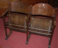 Lot 1118 - A pair of bent ply cinema style seats, with...