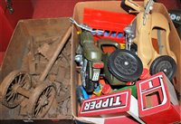 Lot 505 - A box of assorted childrens toys, to include...