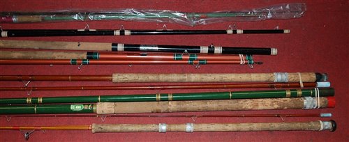 Lot 352 - A collection of assorted fishing rods to...
