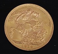 Lot 2043 - Great Britain, 1914 gold full sovereign,...