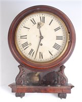 Lot 1538 - A Victorian mahogany wall clock, having an...