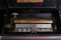 Lot 1244 - A late 19th century Swiss music box, the...
