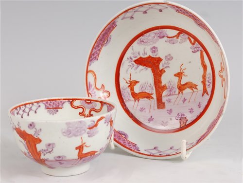Lot 1088 - A Lowestoft porcelain tea bowl and stand,...